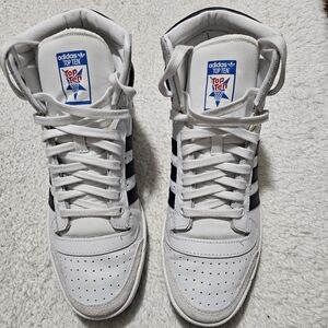 Adidas White and Black High-Top Sneakers